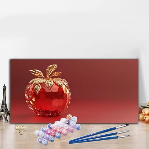 Malen Nach Zahlen Rot, Malen Nach Zahlen Erwachsene Apfel Paint by Numbers Handgemalt Ölgemälde Kit für Anfänger mit Pinseln und Acrylfarben, Halloween Deko Wohnzimmer,Frauen Geschenke 90x180cm G8-547 von Whoonng