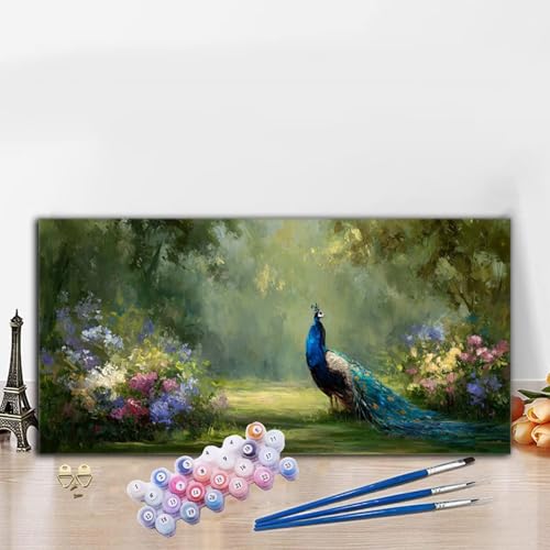 Malen Nach Zahlen Wald, Malen Nach Zahlen Erwachsene Tier Paint by Numbers Handgemalt Ölgemälde Kit für Anfänger mit Pinseln und Acrylfarben, Halloween Deko Wohnzimmer, Frauen Geschenke 40x70cm G8-865 von Whoonng
