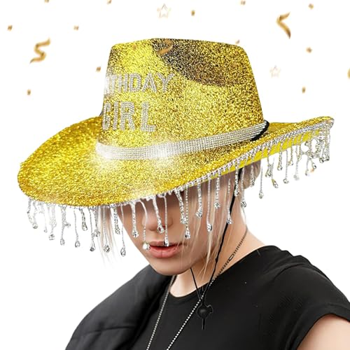 Cowboyhüte für Damen, Party, Geburtstag, Mädchen, Strass, glitzernde Dekorationen, atmungsaktiv, für Frauen, Erwachsene, Festival, Reisen, Party Cowboyhüte für Damen, Party, Geburtstag, Mädchen, Strass, glitzernde Dekorationen, atmungsaktiv, für Frauen, Erwachsene, Festival, Reisen, Party von Whrcy