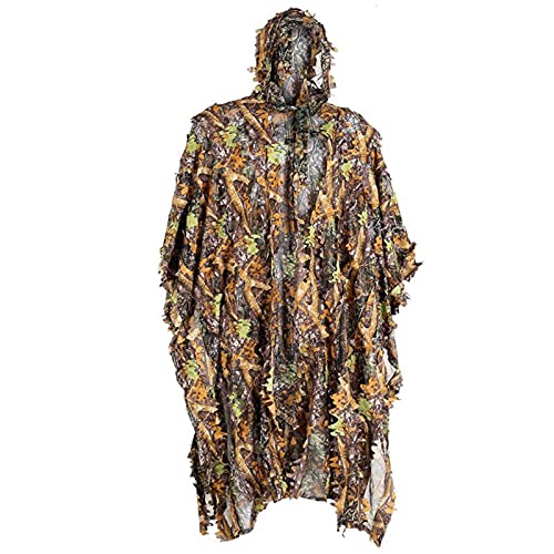 Ghillie-anzug-Umhang, Leichter -Blatt-Tarn-ghillie Suit Für Erwachsene, Tarnumhang, Camo-Umhang, Tarnanzug Für Airsoft-Jagd, Vogelbeobachtung, Wildtierfotografie, Outdoor-Training von Whrcy
