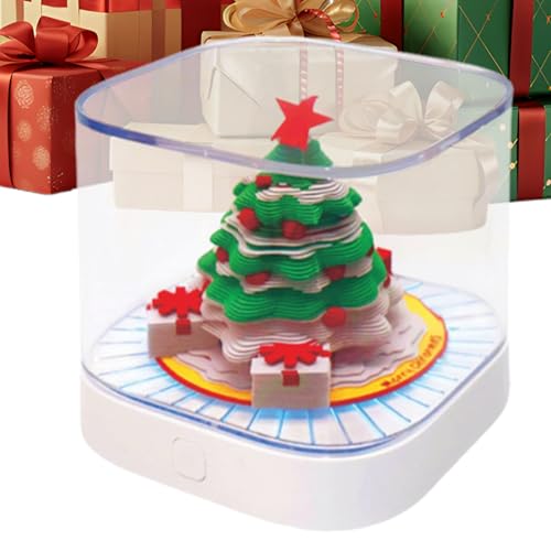 Kunst Kalender | 3D Weihnachtsbaum Notizblock Kalender mit Beleuchtung | Täglicher Planungsorganizer Notizblock für Kinder Erwachsene Familie | Aufgabenplanung Zeitmanagement Klassenbüro Büro von Whrcy