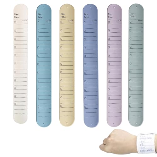 Silikon-Memo-Armband | Slap Armbänder Krankenschwester Notizblock löschbar To-Do-Liste Armband Memo, wiederverwendbares wasserdichtes Notizblock-Armband für Effizienz Silikon-Memo-Armband | Slap Armbänder Krankenschwester Notizblock löschbar To-Do-Liste Armband Memo, wiederverwendbares wasserdichtes Notizblock-Armband für Effizienz von Whrcy
