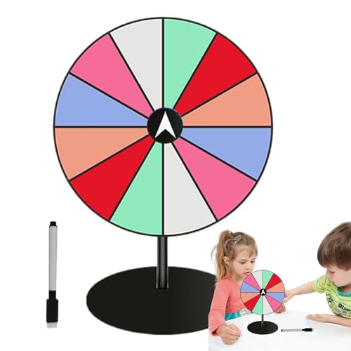 Whrcy Drehrad für Preise, Tisch-Preisrad-Spinner – robuste Basis mit trocken abwischbarem Marker für Messen, Karneval und Zuhause von Whrcy