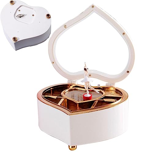 Whrcy Musikalische Schmuckschatulle für Mädchen,Tanz-Ballett-Spieluhr in Herzform - Aufbewahrungsbox für Musikschmuck, süß für Mädchen, Halsketten, Armbänder, Ohrringe, zum Dekorieren Whrcy Musikalische Schmuckschatulle für Mädchen,Tanz-Ballett-Spieluhr in Herzform - Aufbewahrungsbox für Musikschmuck, süß für Mädchen, Halsketten, Armbänder, Ohrringe, zum Dekorieren von Whrcy