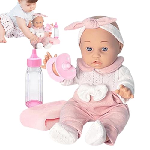 Whrcy Wiedergeborene Babys, wiedergeborene Kleinkinder | Realistische Babypuppe - Reborn Babies-Puppen, 12-Zoll-Reborn-Puppenspielzeug für Kleinkinder mit Kleidung, Flasche und Schnuller von Whrcy