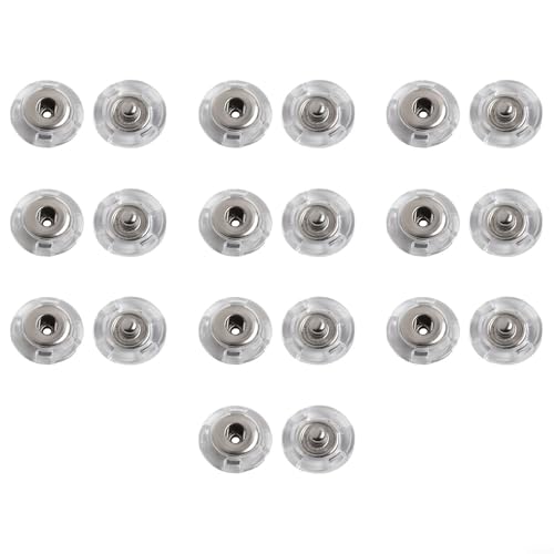 10 Paar durchsichtige Plastik unsichtbare Druckknöpfe, perfekt für Kleidung, Accessoires und Bastelprojekte (24L = 15.0mm) von Whychstore