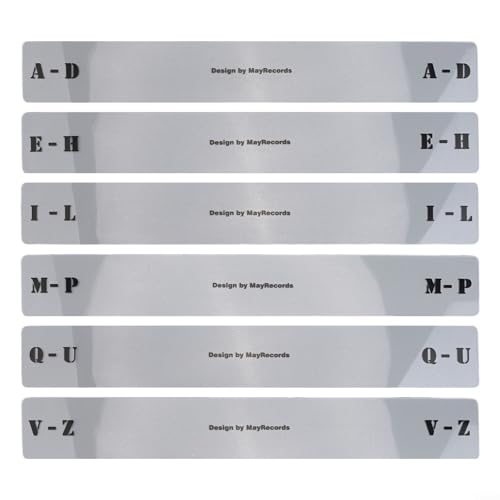 A Z Organisationssystem, 6 Stück Album-Trennblätter für CD- und Vinyl-Sammlungen (horizontale LP-Karten) von Whychstore