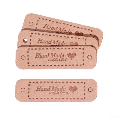 Handgefertigte Lederanhänger zum Nähen, Häkeln und Stricken, ideal für Bastelarbeiten, 20 Stück Handgefertigte Lederanhänger zum Nähen, Häkeln und Stricken, ideal für Bastelarbeiten, 20 Stück von Whychstore