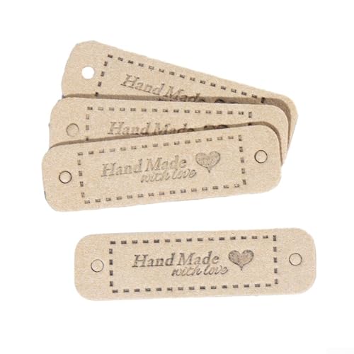 Handgefertigte Lederanhänger zum Nähen, Häkeln und Stricken, ideal für Bastelarbeiten, 20 Stück Handgefertigte Lederanhänger zum Nähen, Häkeln und Stricken, ideal für Bastelarbeiten, 20 Stück von Whychstore