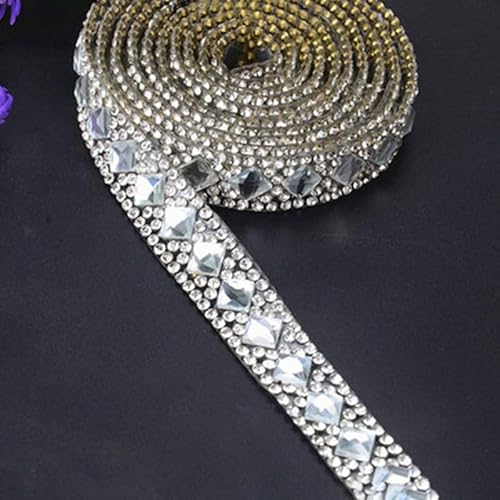 Strass-Applikation zum Aufbügeln, zum Personalisieren von Kleidung und Accessoires, 1 m Design (Nr. 3) von Whychstore