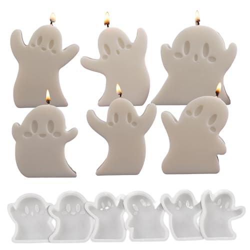 Ghost Siliconform, Halloween -Silikonformen, 6pcs süße verschiedene Formen Ghost Kerzenform gruselig nicht Stick wiederverwendbar für Kerzen, Wachs, Seife, Ton, Gips, Epoxidharz Ghost Siliconform, Halloween -Silikonformen, 6pcs süße verschiedene Formen Ghost Kerzenform gruselig nicht Stick wiederverwendbar für Kerzen, Wachs, Seife, Ton, Gips, Epoxidharz von Whyzsjnclg