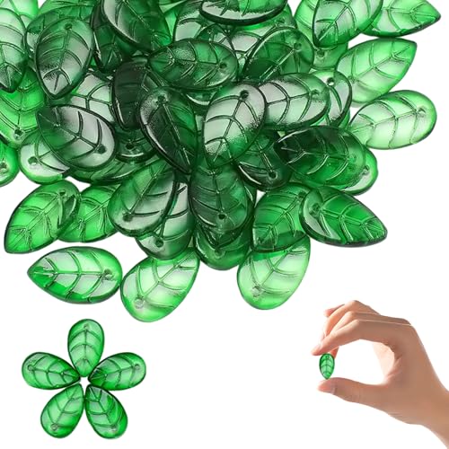 Grüne Blattperlen, 100pcs Blattperlen 0, 39 x 0, 71 Zoll DIY Dekorativ kleines grünes Glas für Schmuckwindspiele Handwerk Grüne Blattperlen, 100pcs Blattperlen 0, 39 x 0, 71 Zoll DIY Dekorativ kleines grünes Glas für Schmuckwindspiele Handwerk von Whyzsjnclg