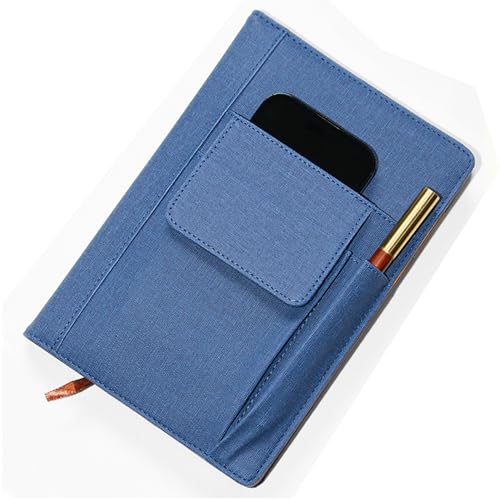 Leder -Notebook -Cover, Vintage Journal, A5 wasserdichte Leder -Notebook -Cover mit Stift- und Telefontaschen für Buchliebhaber Geschenke Klassenkameraden wiederverwendbar von Whyzsjnclg
