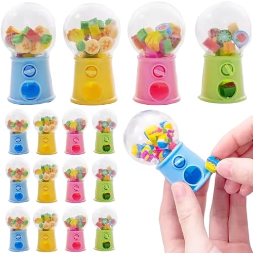 Obstgummi, 16pcs Fun Eraser für Kinder, Mini Gumball -Maschine mit farbenfrohen Früchten, Vending für Kinder Holiday Party Obstgummi, 16pcs Fun Eraser für Kinder, Mini Gumball -Maschine mit farbenfrohen Früchten, Vending für Kinder Holiday Party von Whyzsjnclg