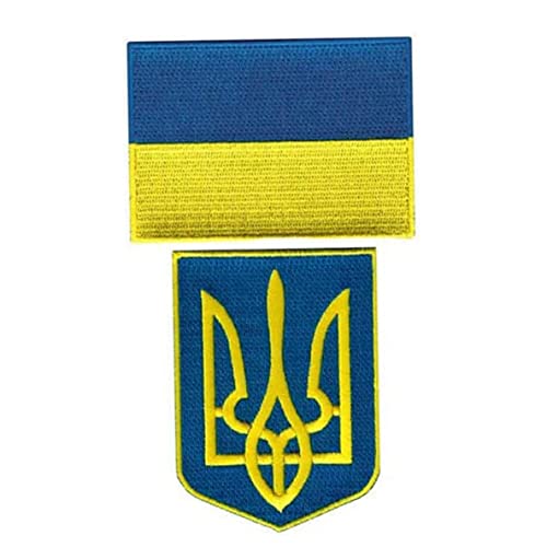 Ukraine -Flagge und Tryzub Ukrainische Waffenschild -Schild -Stickerei -Patch Set Ukraine Flagge Patches von Whyzsjnclg