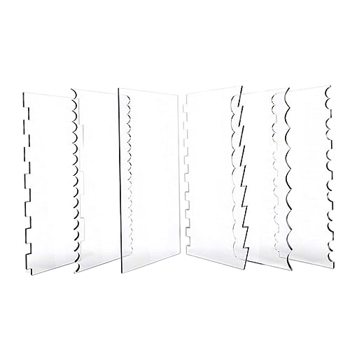 Whyzsjnclg Gebäckkamm, Kuchenschaber Gebäck dekorative Umriss DIY Kamm Clear Acrylcreme Kante glatter 6pcs für die Heimküche von Whyzsjnclg