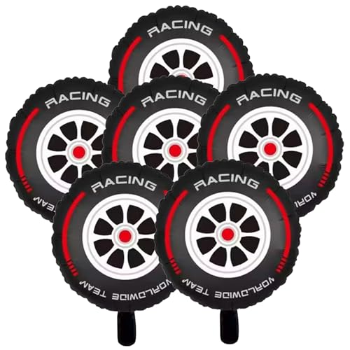 Whyzsjnclg Reifenballons, Radballons 6pcs 17 Zoll runde Aluminiumfolie Dekorative Reifen Geburtstagsfeier Race Car Party Dekorationen, roter Streifen für Heimküche Whyzsjnclg Reifenballons, Radballons 6pcs 17 Zoll runde Aluminiumfolie Dekorative Reifen Geburtstagsfeier Race Car Party Dekorationen, roter Streifen für Heimküche von Whyzsjnclg