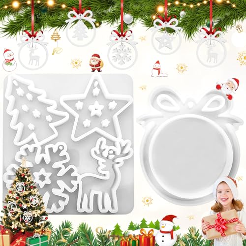 2 Stück Silikonform Weihnachten Anhänger, Silikonformen Gießformen Weihnachten Silikonform Stern Silikonformen Weihnachten Baum Elch Anhänger Gießform Weihnachten Epoxidharz Formen für Handwerk 2 Stück Silikonform Weihnachten Anhänger, Silikonformen Gießformen Weihnachten Silikonform Stern Silikonformen Weihnachten Baum Elch Anhänger Gießform Weihnachten Epoxidharz Formen für Handwerk von WiDream