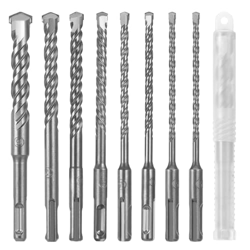 WiMas 8PCS SDS Plus Bohrer Set, Hammerbohrer Durchmesser 5-16mm, Hartmetall-Bohrer zum Bohren in Stein Beton Naturstein Ziegelwand WiMas 8PCS SDS Plus Bohrer Set, Hammerbohrer Durchmesser 5-16mm, Hartmetall-Bohrer zum Bohren in Stein Beton Naturstein Ziegelwand von WiMas