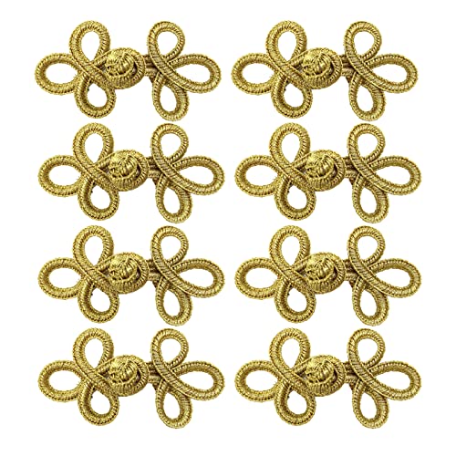 WiYould 10 Paar chinesische Knoten zum Annähen von Knöpfen, Verschlussknoten, Knöpfe für Cheongsam, Tang, Anzug, Schal, Strickjacke, Pullover, Mantel, Kostüme, Outfit (Gold, W3S) von WiYould