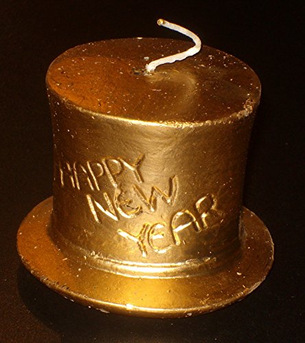 Wibel GmbH Silvester Neujahrs Zylinder - goldene Kerze mit Happy New Year Sylvester Jahreswechsel von Wibel GmbH