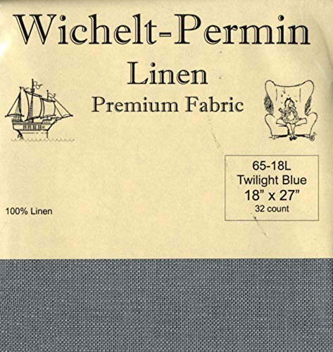 Wichelt-Permin Hochwertiger Leinenstoff für Kreuzstich, Twilight Blue Farbe, 32 Karat, 45,7 x 68,6 cm von Wichelt-Permin