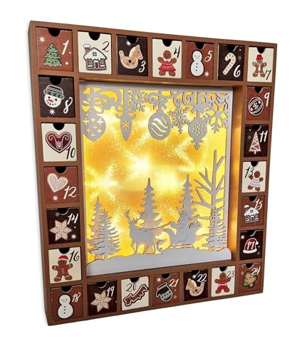Wichtelstube-Kollektion Adventskalender 2024 zum befüllen inkl. LED Beleuchtung, wiederverwendbar, Adventskalender Holz Weihnachtskalender beleuchtet Ideal für Kinder Wichtelstube-Kollektion Adventskalender 2024 zum befüllen inkl. LED Beleuchtung, wiederverwendbar, Adventskalender Holz Weihnachtskalender beleuchtet Ideal für Kinder von Wichtelstube-Kollektion