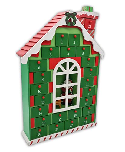 Wichtelstube-Kollektion XL Adventskalender Holz zum befüllen 44cm Hoch, Adventshaus Grün, XXL Schubfächer, Weihnachtsdeko Holz für Kinder Bunt bemallt Wichtelstube-Kollektion XL Adventskalender Holz zum befüllen 44cm Hoch, Adventshaus Grün, XXL Schubfächer, Weihnachtsdeko Holz für Kinder Bunt bemallt von Wichtelstube-Kollektion