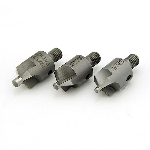 3-teiliges 120-Grad-Senker-Bit-Set mit Bohrführung, Größe: #21, #30, #40, Kegelsenker Pilotfräser mit selbstzentrierenden Kegelsenkern aus Schnellarbeitsstahl 3-teiliges 120-Grad-Senker-Bit-Set mit Bohrführung, Größe: #21, #30, #40, Kegelsenker Pilotfräser mit selbstzentrierenden Kegelsenkern aus Schnellarbeitsstahl von Wicks Aircraft