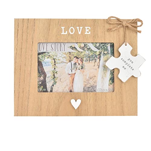 Love Holz-Bilderrahmen mit Herz und Hängeschild, 15,2 x 10,2 cm von Widdop and Co