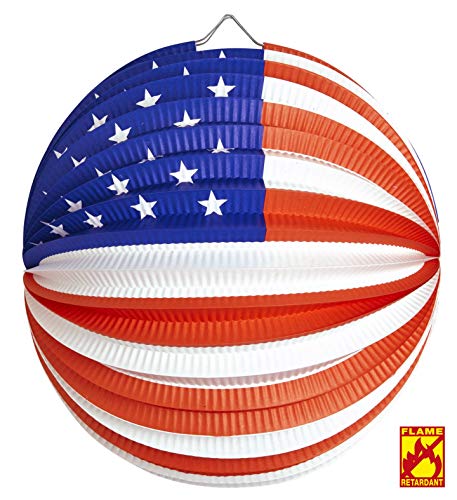 Widmann 02509 - Runder Lampion, USA, Ø 25cm, flammhemmend, Dekoration, Amerika Mottoparty, St. Martin, Karneval von WIDMANN