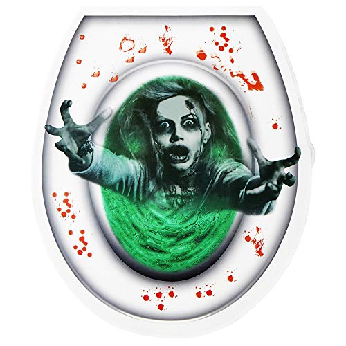 WIDMANN 05808 Toilettendeckel Aufkleber Zombie, Unisex – Erwachsene, Mehrfarbig von WIDMANN