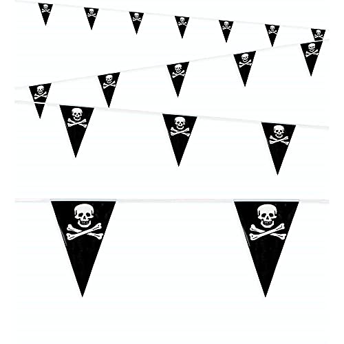 Widmann 03324 - Wimpelkette Piraten 6m, Totenköpfe, aus PVC, Mottoparty, Dekoration, Karneval, Fasching von WIDMANN MILANO PARTY FASHION