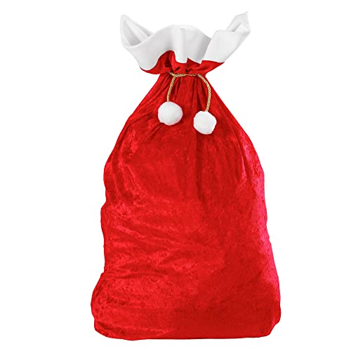 Widmann 1561X - Weihnachtsmann Sack, aus Samt, 60 x 100 cm, rot-weiß, Nikolaus, Beutel, Accessoire, Zubehör, Motto Party, Karneval, Weihnachten von WIDMANN MILANO PARTY FASHION