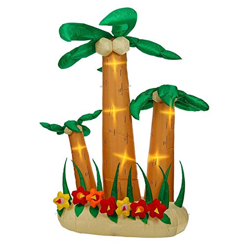 Set of "3 LIGHT-UP AIRBLOWN INFLATABLE PALM TREES" 240 cm - indoor & outdoor use - von WIDMANN