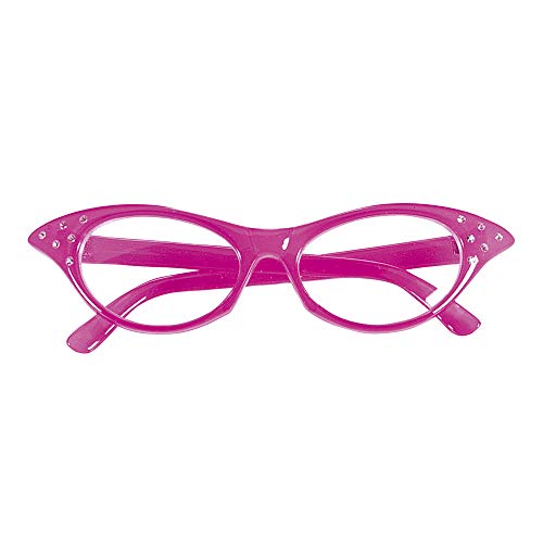 Widmann 96673 - Brille 50er Jahre, pink mit Strasssteinen, Rock´n´Roll, Twist, Karneval, Mottoparty von Widmann