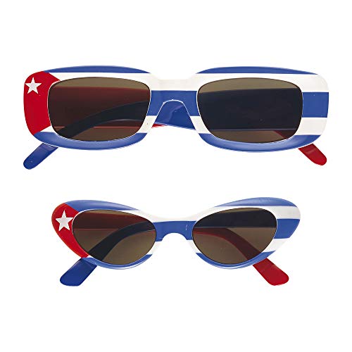 Widmann 6657H - Brille Kuba, 2 Modelle sortiert, blau-weiß-rot, Fanbrille, Mottoparty, Karneval, WM von Widmann
