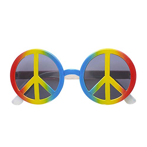 Widmann 6602H - Brille Love and Peace, multicolor, Hippie, 70er Jahre, Karneval, Mottoparty von WIDMANN