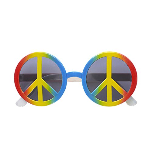 Widmann 6602H - Brille Love and Peace, multicolor, Hippie, 70er Jahre, Karneval, Mottoparty von WIDMANN