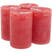 Marble Kerze, durchgefärbt, 4er-Pack - Rubin von Rot