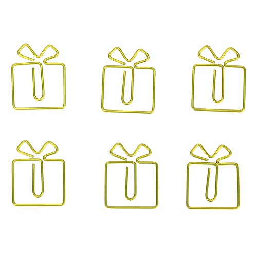 Wifehelper 100 Stück Büroklammern, Weihnachts-Geschenkbox-Form, Metall, Grün von Wifehelper