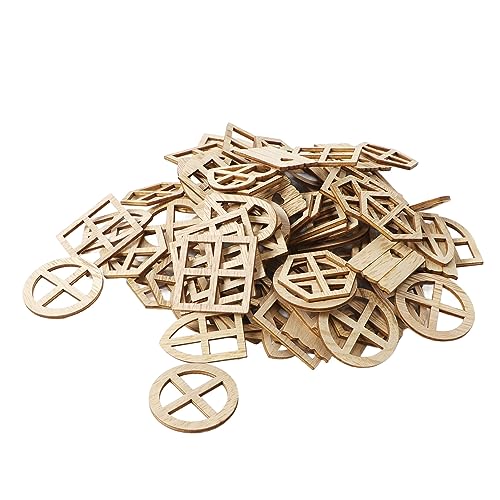 100 Stück Holz Fensterausschnitte, Vielseitig Einsetzbar, Handgefertigte, Unlackierte Holzscheiben für Kunsthandwerk, Gemälde und Heimdekoration 100 Stück Holz Fensterausschnitte, Vielseitig Einsetzbar, Handgefertigte, Unlackierte Holzscheiben für Kunsthandwerk, Gemälde und Heimdekoration von Wifehelper