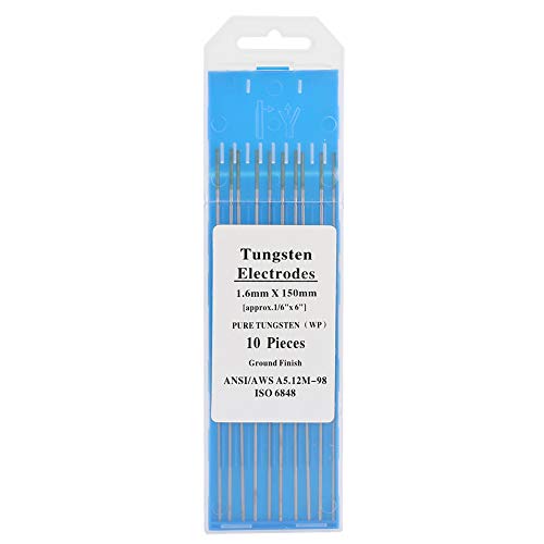 Reine Wolframelektrode, 10 Stücke Wolframelektrode Rod Professionelle Grüne Spitze Tig Stick für AC Schweißgerät WP(2.0mm*150mm) von Wifehelper
