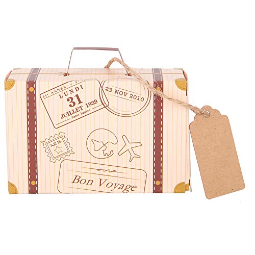 Wifehelper 50 Stück Koffer-Geschenkboxen mit Anhängern und Seilen, Kleine Süßigkeiten-Box, Mini-Koffer, Party-Süßigkeiten-Box für Hochzeit, Reisen, Motto-Party-Dekorationen Wifehelper 50 Stück Koffer-Geschenkboxen mit Anhängern und Seilen, Kleine Süßigkeiten-Box, Mini-Koffer, Party-Süßigkeiten-Box für Hochzeit, Reisen, Motto-Party-Dekorationen von Wifehelper