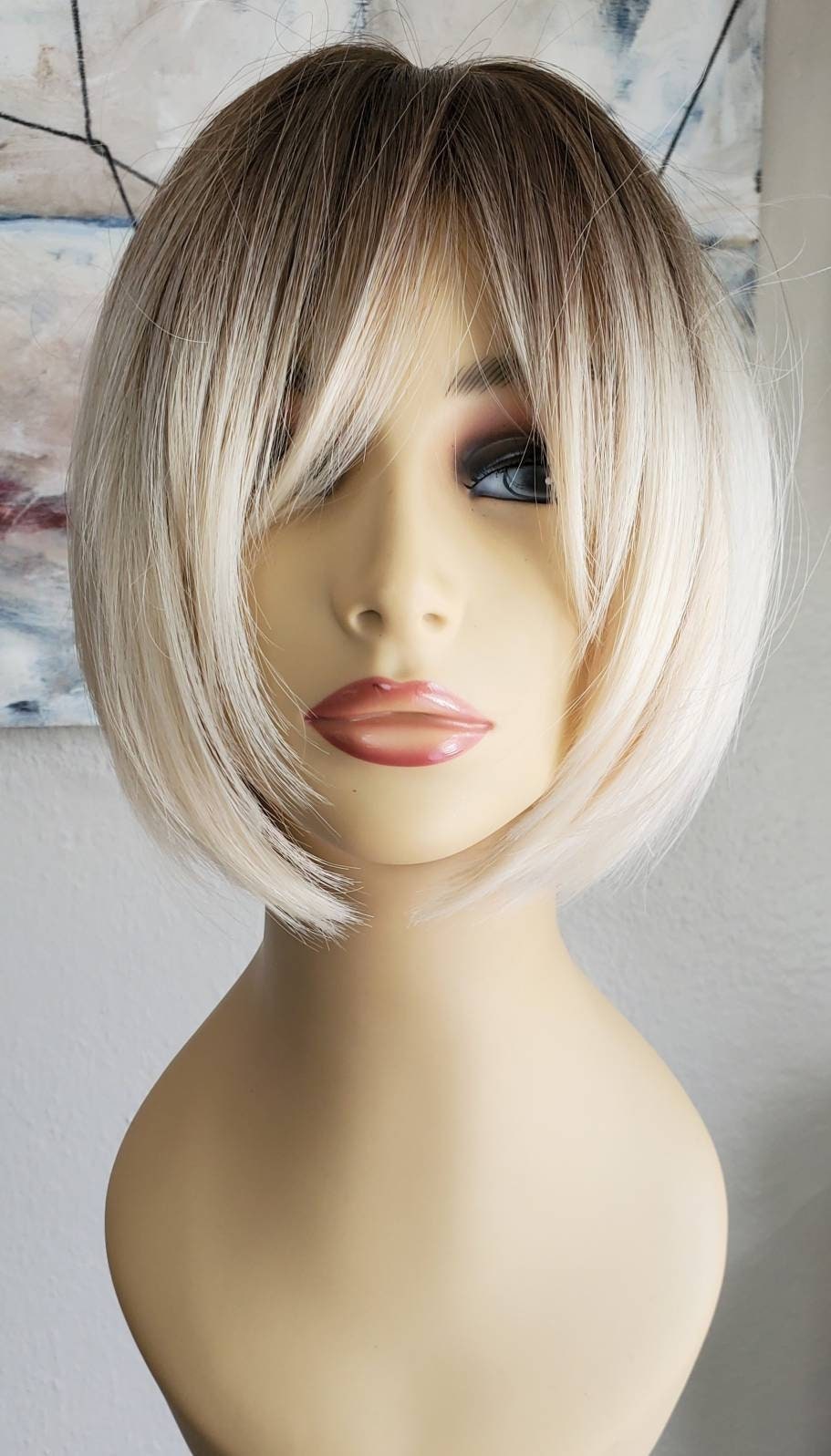 Kurze Blonde Bob-Perücke, Zotteliger Blonder Bob, Mehrdimensionale Kurze Color Melt Textured Kurzer Zottel Shag Bob-Perücke Kurze Blonde Bob-Perücke, Zotteliger Blonder Bob, Mehrdimensionale Kurze Color Melt Textured Kurzer Zottel Shag Bob-Perücke von WigCraving