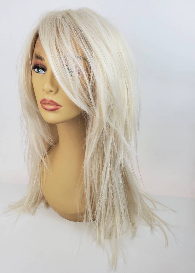 Pale Coole Blonde Lace Front Perücke, Lange Schichtige Helle Spitze Perücken von WigCraving