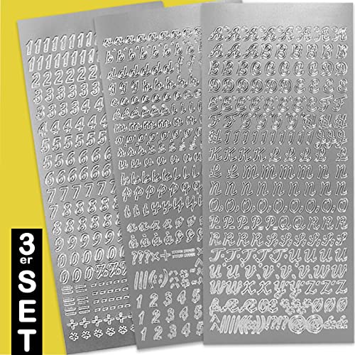 WIKAKERZEN Sticker Buchstaben-Set Groß- und Kleinbuchstaben mit Zahlen zum Beschriften von glatten Flächen wie Kerzen zur Taufe Kommunion oder Hochzeit (Silber, Schriftart Schräg) WIKAKERZEN Sticker Buchstaben-Set Groß- und Kleinbuchstaben mit Zahlen zum Beschriften von glatten Flächen wie Kerzen zur Taufe Kommunion oder Hochzeit (Silber, Schriftart Schräg) von WIKAKERZEN