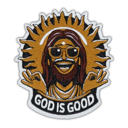 Wikineon God is Good Patch, Iron On/Sew On Patch Applique, Funny God Joke Embroidery Patch for Clothing Jeans Jackets Backpacks Hats Shirts - DIY Cool Patch Badges von Wikineon