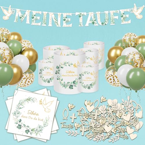 130 Stück Taufe Deko Junge Mädchen ,Taufe Dekoration,Taufe Deko mädchen Meine Taufe Girlande,Taufe Luftballons Servietten Taufdeko und mehr,Deko Taufe Ideal für Jungen mit Spruch Schön dass Du da bist 130 Stück Taufe Deko Junge Mädchen ,Taufe Dekoration,Taufe Deko mädchen Meine Taufe Girlande,Taufe Luftballons Servietten Taufdeko und mehr,Deko Taufe Ideal für Jungen mit Spruch Schön dass Du da bist von Wikrzeer