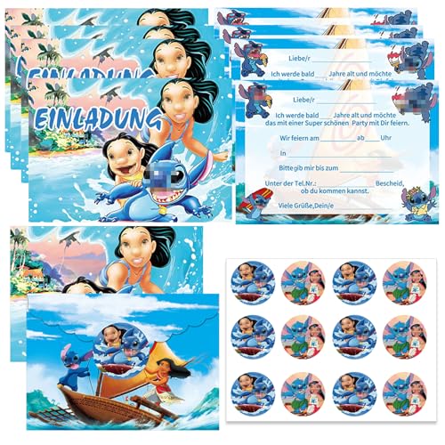 Wikrzeer 12 Stück Einladungskarten Kindergeburtstag Junge mit Umschlag und Aufkleber Deutsch, Stich Geburtstagseinladungen Jungen, Cartoon Einladungskarten Geburtstag Set für Themed Party Wikrzeer 12 Stück Einladungskarten Kindergeburtstag Junge mit Umschlag und Aufkleber Deutsch, Stich Geburtstagseinladungen Jungen, Cartoon Einladungskarten Geburtstag Set für Themed Party von Wikrzeer